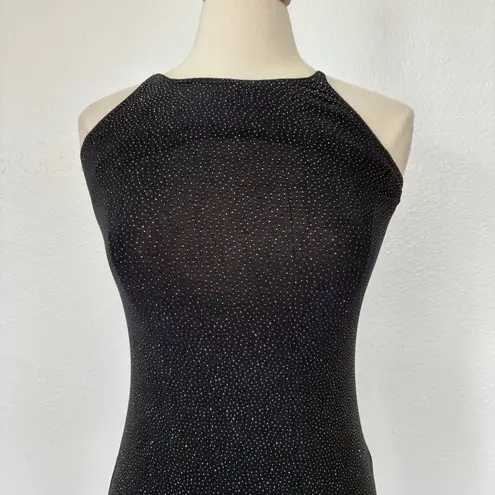 Vintage 1994 Black Metallic Sleeveless Full Length Prom Dress Size 4