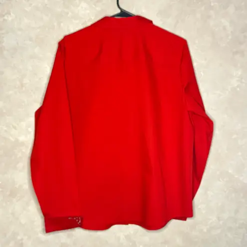 Breckenridge Red Bedazzled Button Up Blouse