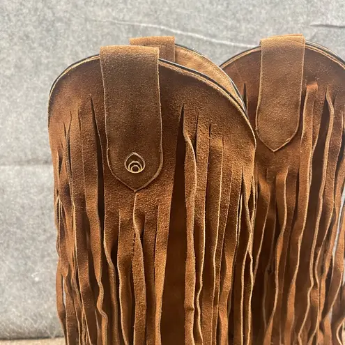 Brother Womens Size 6 Vellies Atlas Western fringe suede in Honey Suede Tan