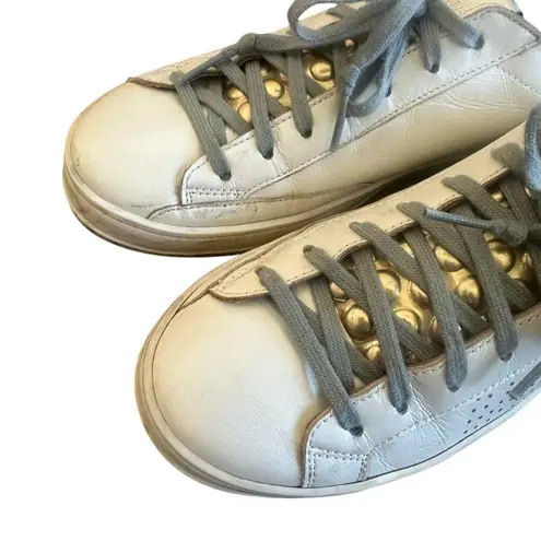 P448 Jack White Sneakers Tennis Shoes Animal Print Silver Size 38 7.5 Women's