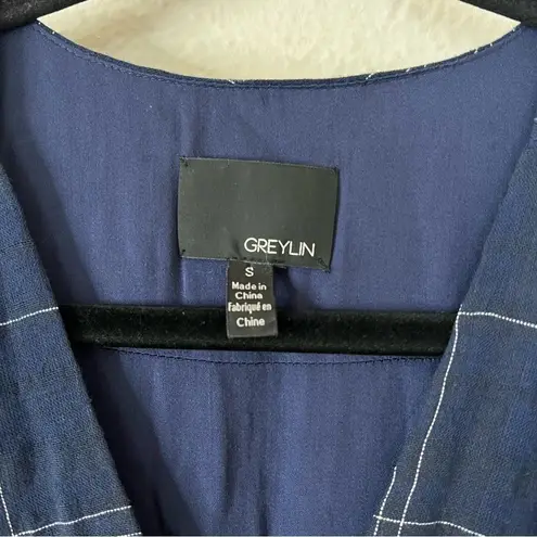 Anthropologie  Greylin Misla Cotton Blend Wrap Plaid Romper  Size Small