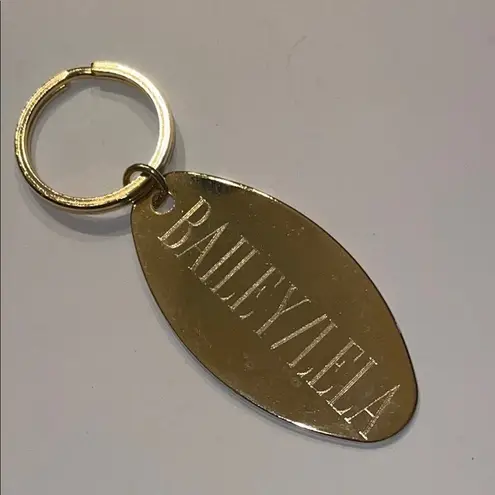 Engraved Bailey/Lela Stylish Gold Oval Keychain