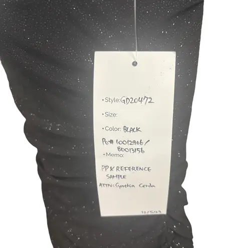 Glare Black Glitter Bodycon Dress Criss Cross Back Party Cocktail Sample Small