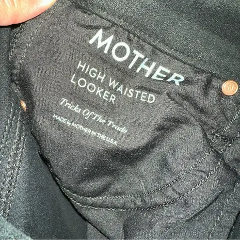MOTHER Faux Suede High Waisted Looker in Tricks of the Trade Black Size 25
