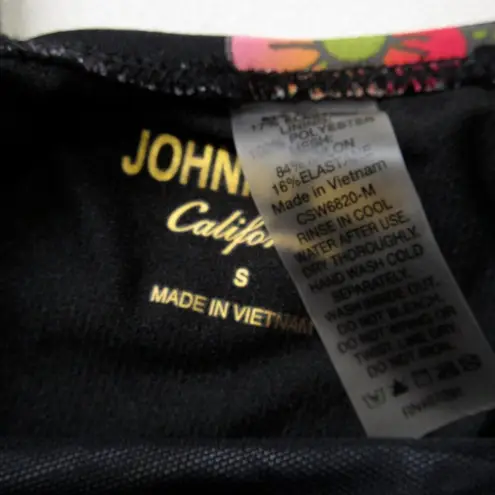 Johnny Was NWT Dreamer in Black Floral One-piece Swimsuit S + Reusable Bag