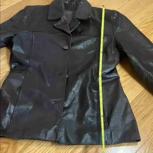 Hand Crafted Brown Leather Jacket Timeless Style Size M