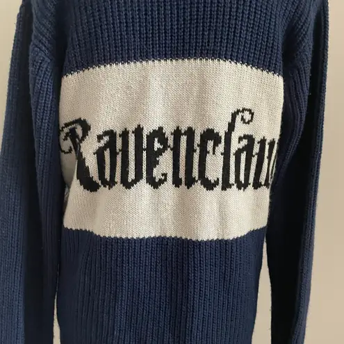 Harry Potter Ravenclaw V Neck Knit Sweater Hoodie Blue Gray Crest Logo Academia
