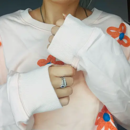 NEW 3D Flower Crop Top Orange Size L