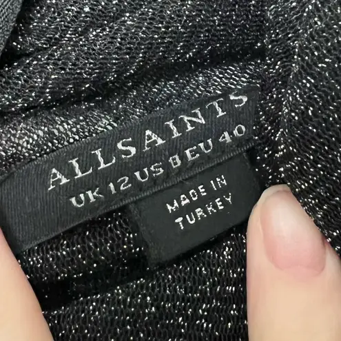 All Saints Tia Metallic Ruched Mini Dress