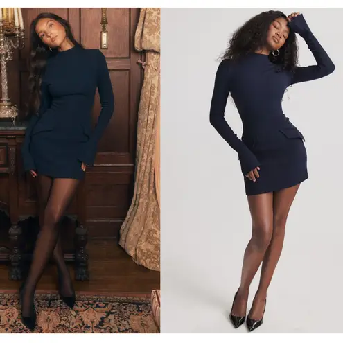 House Of CB    'Mahalia' Navy Long Sleeve Mini Dress NWOT size M