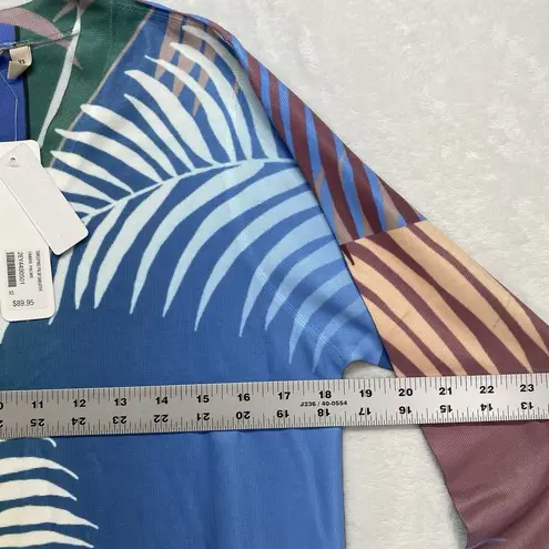 Soft Surroundings top Womens XS Sweeping Palm Sweater Ombre Palms Knit tropical