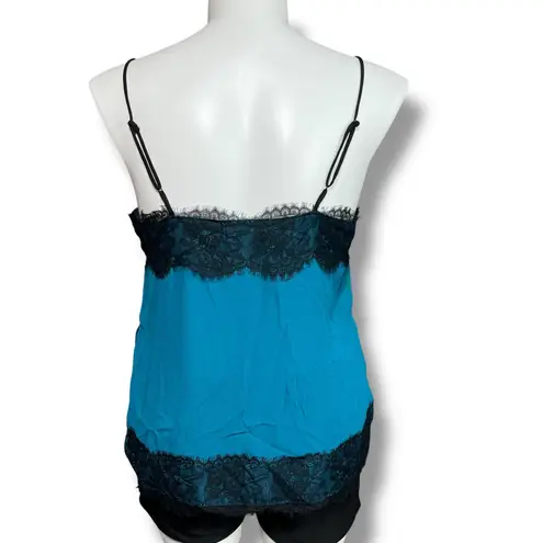 Mossimo Womens Camisole Tank Top Spaghetti Strap Lace Accent Teal Green Black XL