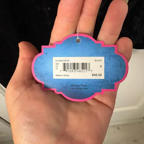 Disney  Pixar Coco Costume Dress Black Velvet Floral Embroidery Bell Sleeve NWT