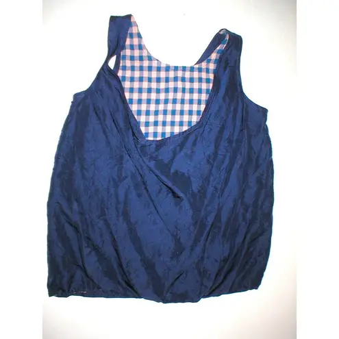 Marc by Marc Jacobs NWT $258 New Womens Marc Jacobs Silk Sleeveless Top Blue Pink Checks M Cowl Back