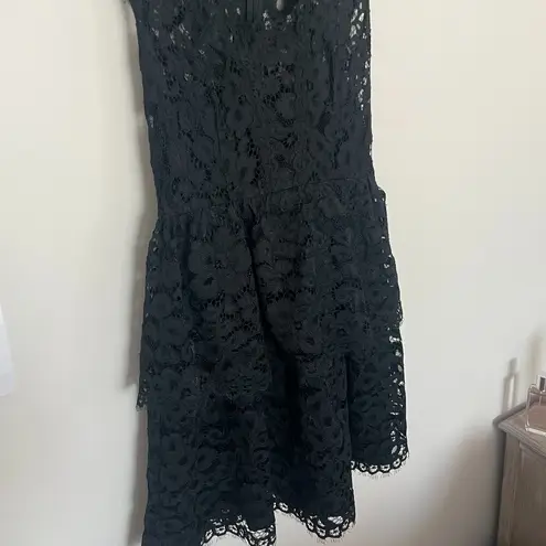 Shoshanna Vanita Black lace peplum dress size 2