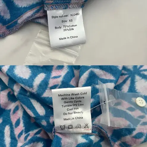 Xirena Lenna mini dress in fiesta art to wear coastal summer getaway size XS Blue