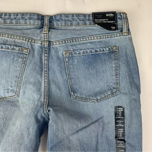 Gap  womens size 8 29 Blue Boyfriend fit crop Jeans light wash new distressed