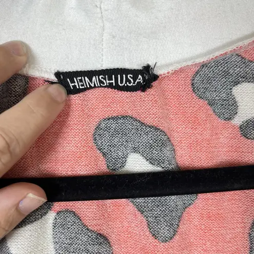 Hemish Women's Pink Leopard Print Button Down Cardigan Plus Size XL