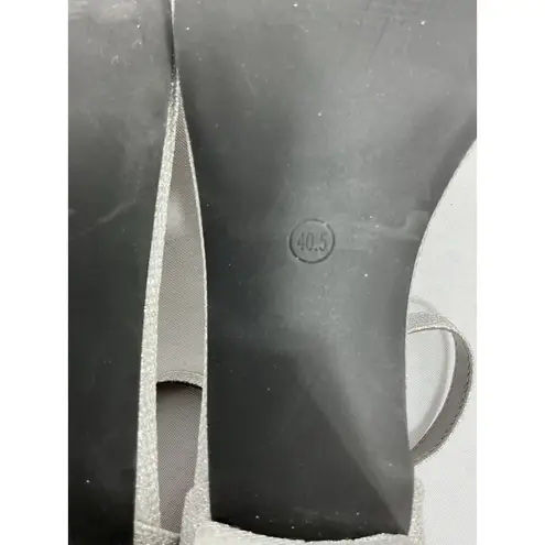 Womans Dobolin Slipon Formal Strappy Sandal Eu 40.5 Us 9.5/10 Silver Open Toe