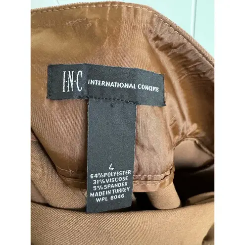 INC Womens Pants Sz 4 Brown Wide Leg Professional Workwear Work Dress