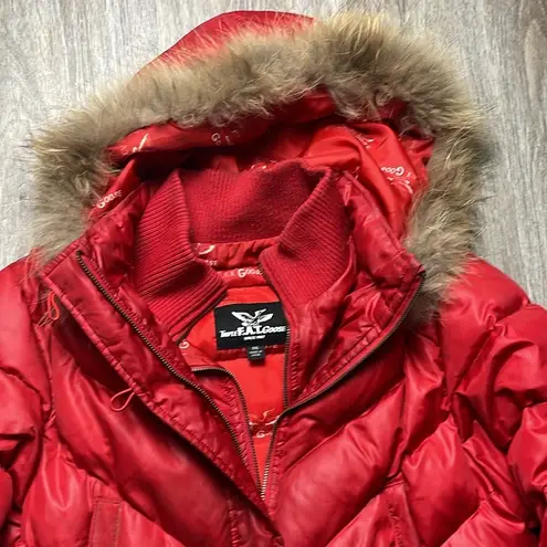 Triple F.A.T Goose Puffer Jacket w/ Fur Hood Size XXL Red