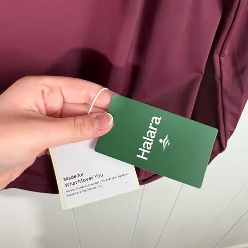 Halara Maroon Athletic Stretch Long Sleeve Drape Side Top Large L NWT Breathable