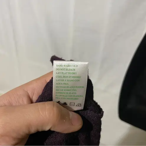 Green Tea Burgundy Thermal Waffle Knit Long Sleeve Top | Size XL Purple