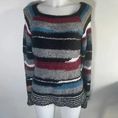 Free People  Montmartre knit‎ multicolor wool blend sweater Size Medium EUC! 0185