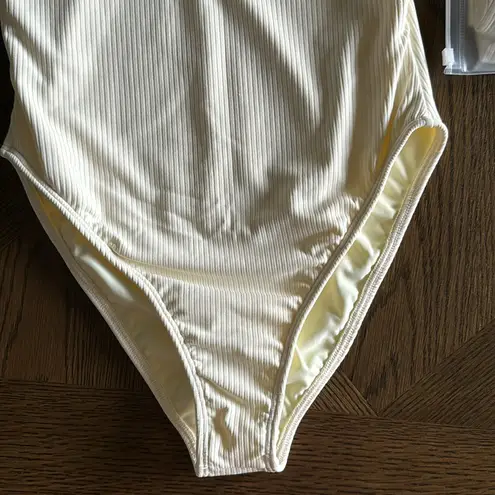 MONTCE SWIM Kim One Piece Swimsuit, Cream Rib, Large , BRAND NEW WITH TAG, $218