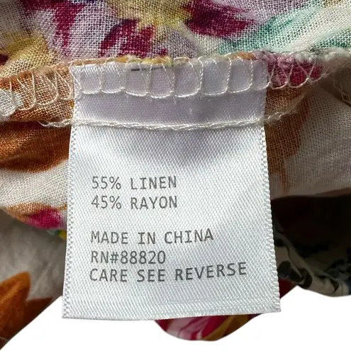 Rachel Roy Multicolor Floral Linen Blend Shorts w/ Pockets Women Medium | 25-17