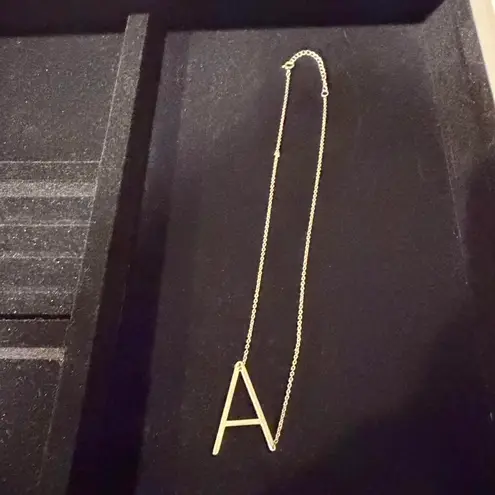 Initial Letter “A” gold minimalist necklace