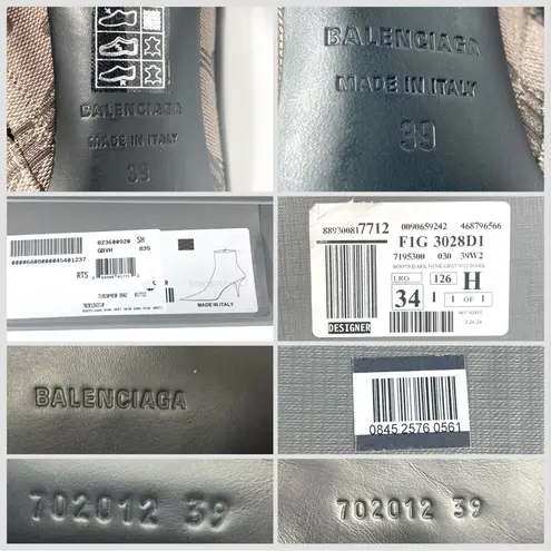 Balenciaga So Knife Logo Jacquard Pointed Toe Bootie 39 EU NEW BB Monogram