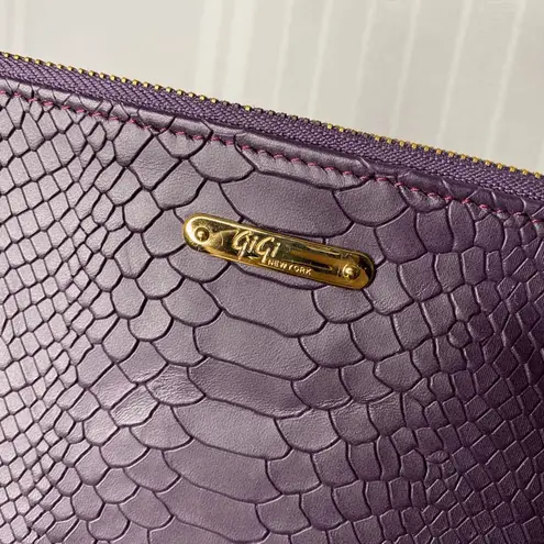 GiGi New York Python Leather Embossed Zip All