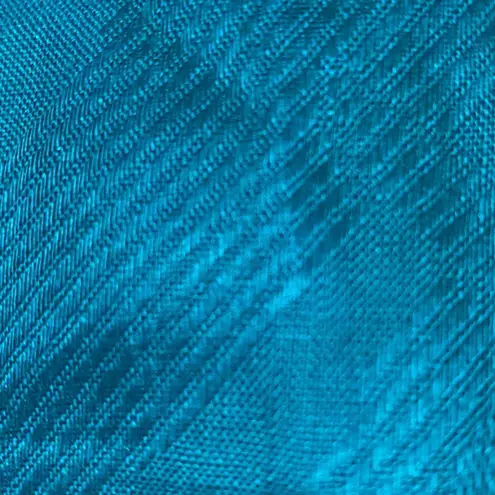 GENNY S.p.a linen button up short sleeve blouse turquoise Made in Italy size 8 Blue