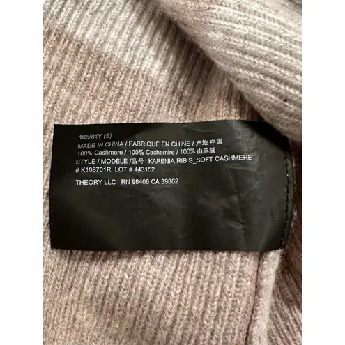 Theory  Karenia Ribbed 100% Cashmere Sweater Neutral Stripe Size S Small EUC!! - Image 6