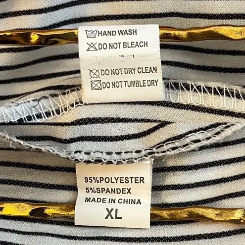 Black & White Pinstripe Lace Trim Sleep Shorts