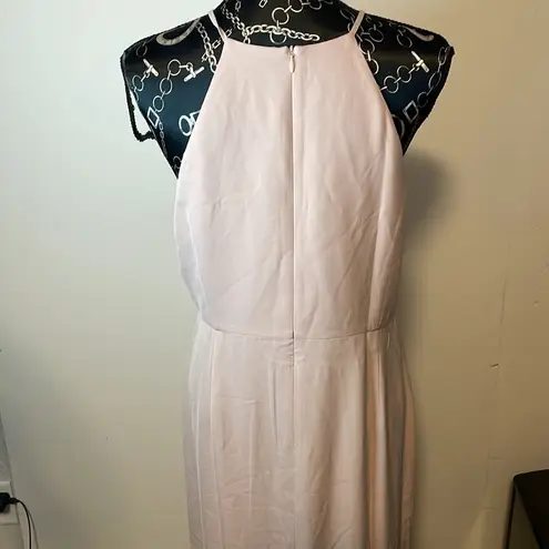 Shona joy Halter Neck Sleeveless Tulip Hem Blush Pink Midi Dress Party Cocktail