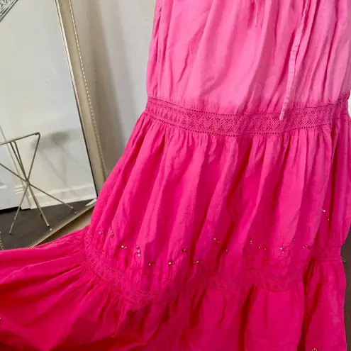 Bobbie Brooks Fairy Whimsygoth Pink Purple Color Gradient Sequin Midi Skirt L Size L