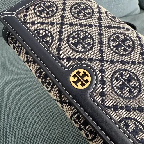 Tory Burch New  T Monogram Jacquard Wallet Crossbody Clutch Purse 135846 $348