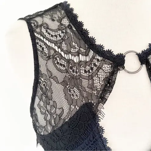 Free People  Don’t You Dare Lace Black Navy Lace Shift Dress | XS