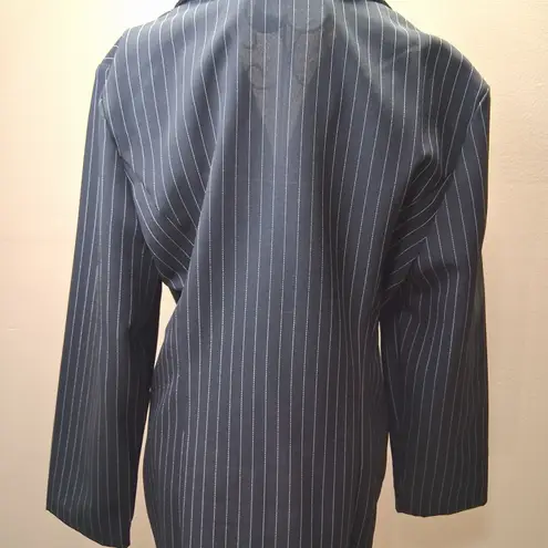 NWOT Periwinkle by Barlow Navy Pinstripe Blazer Black Size 14