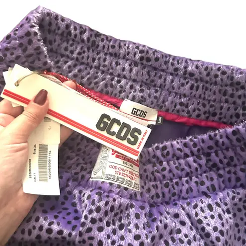 GCDS Animal Print Boxing Shorts Purple NWT Sz XL Purple