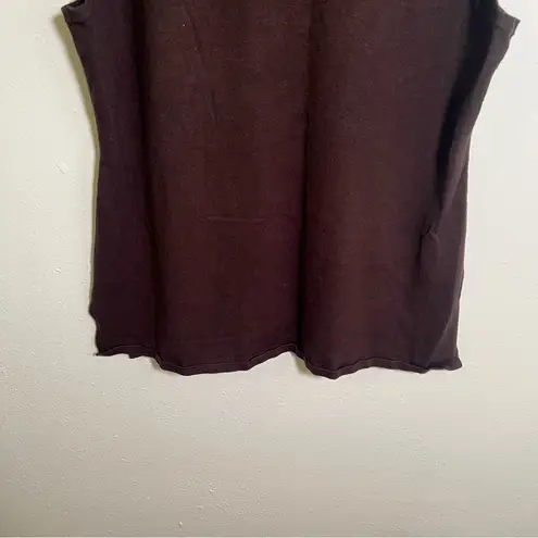 JM Collection Sleeveless Sweater Chocolate Brown PL