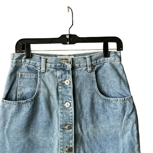 Arizona Vintage Denim Jean Button Front Midi Skirt. Size VTG sizing 9/10.
