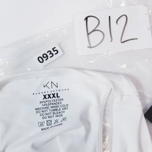 Klassy Network White Bramisuit One Piece Racer Back Backless Bodysuit Size undefined