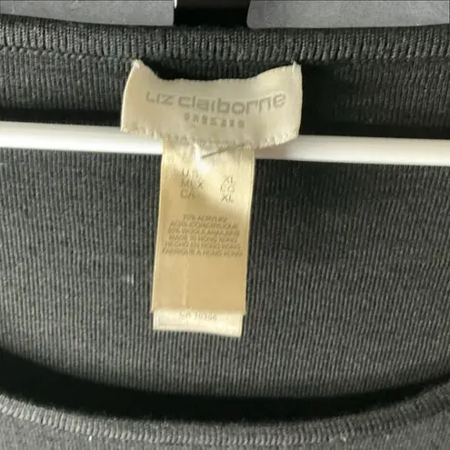 Liz Claiborne  Black Sleeveless Sheath Dress Midi Crew Neck