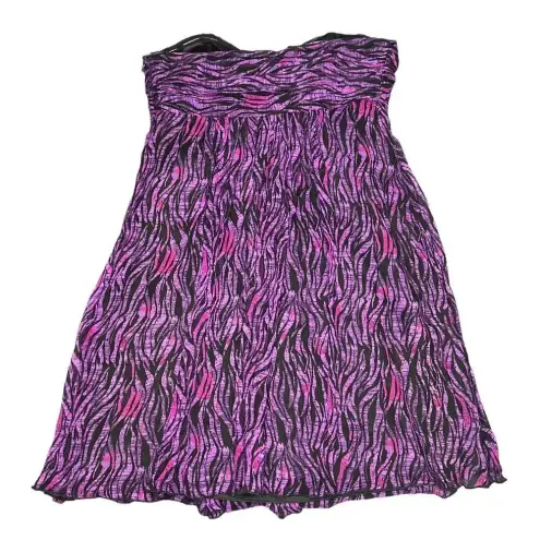 EXPRESS  Women's Size‎ 4 Strapless Purple & Black Flowy Mini Dress Party Cocktail