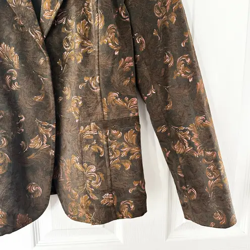Patrick Gerard Brown Dark Academia Equestrian Baroque Paisley Floral Blazer 42 Size M