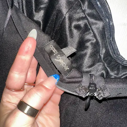 Jealous Tomato New Women’s  Faux Leather Black & Tan Strapless Lined Dress Medium