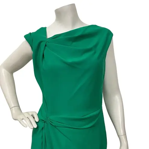 New York And Company Eva Mendes womens Sheath Twisted Asymmetric green dress Sz 2